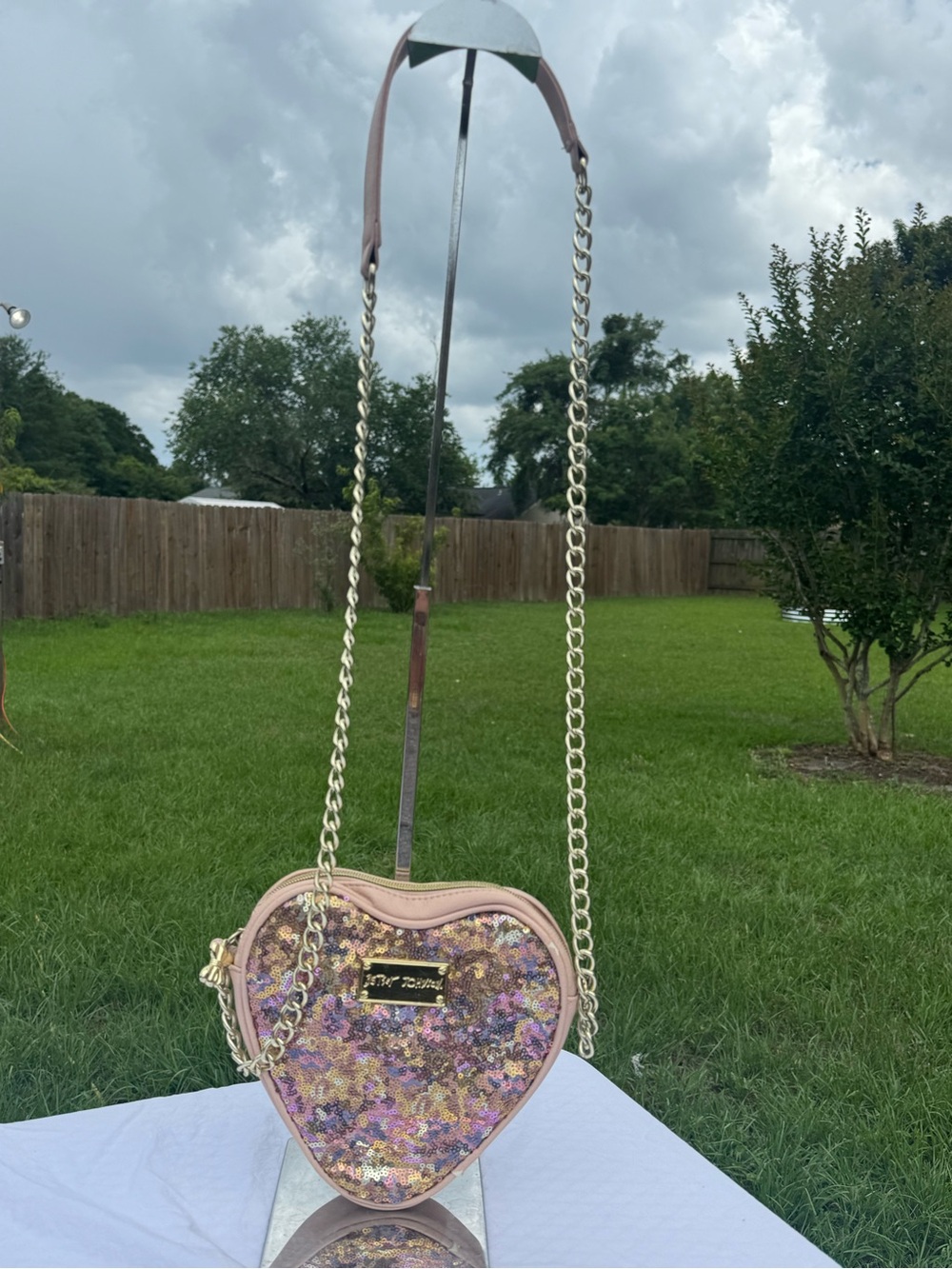 Betsey Johnson Fairy Dust Sequin Heart Crossbody